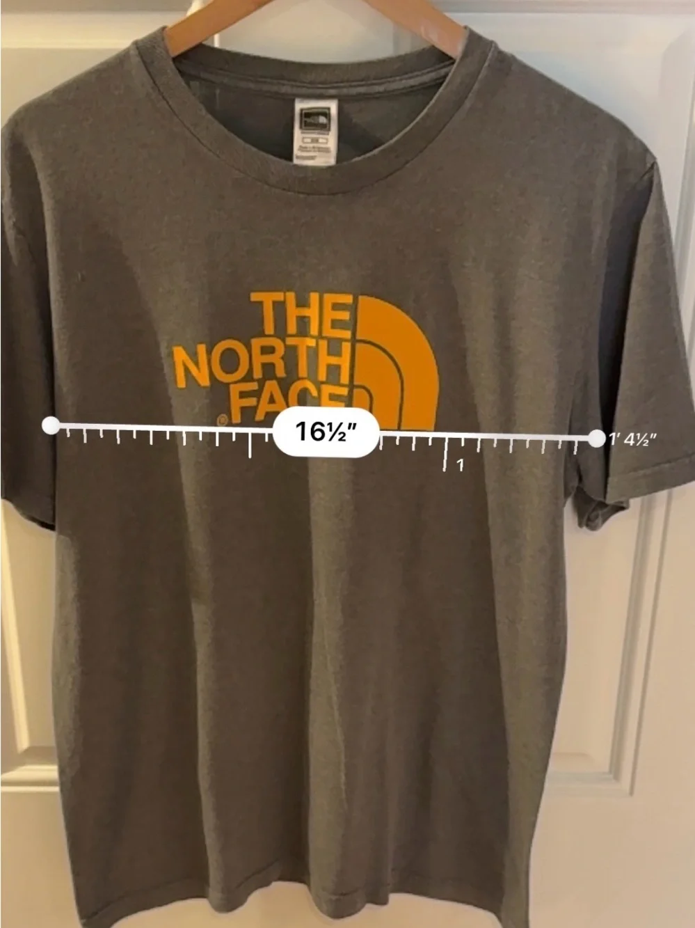 The North Face Men's Half Dome Logo T-Shirt Size Medium Grey Orange (D)